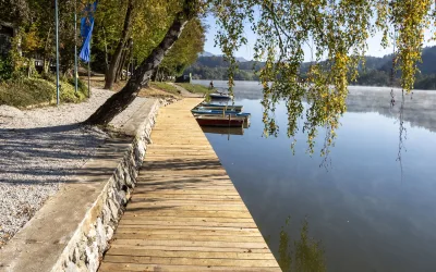 Nov športni pristan pri Ribiškem domu na Šmartinskem jezeru